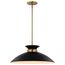 Perkins 1 Light Medium Pendant Matte Black w/ Burnished Brass