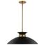 Perkins 1 Light Medium Pendant Matte Black w/ Burnished Brass