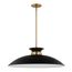 Perkins 1 Light Large Pendant Matte Black w/ Burnished Brass