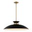 Perkins 1 Light Large Pendant Matte Black w/ Burnished Brass