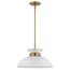 Perkins 1 Light Small Pendant Matte White w/ Burnished Brass