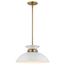 Perkins 1 Light Small Pendant Matte White w/ Burnished Brass
