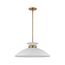 Perkins 1 Light Medium Pendant Matte White w/ Burnished Brass