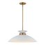 Perkins 1 Light Medium Pendant Matte White w/ Burnished Brass