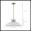 Perkins 1 Light Medium Pendant Matte White w/ Burnished Brass