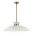 Perkins 1 Light Large Pendant Matte White w/ Burnished Brass