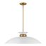 Perkins 1 Light Large Pendant Matte White w/ Burnished Brass