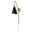 Tango 1 Light Wall Sconce Matte Black w/ Burnished Brass