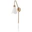 Tango 1 Light Wall Sconce Matte White w/ Burnished Brass