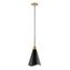 Tango 1 Light Small Pendant Matte Black w/ Burnished Brass