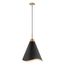 Tango 1 Light Small Pendant Matte Black w/ Burnished Brass