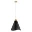 Tango 1 Light Small Pendant Matte Black w/ Burnished Brass