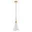Tango 1 Light Small Pendant Matte White w/ Burnished Brass