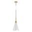 Tango 1 Light Small Pendant Matte White w/ Burnished Brass