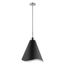 Tango 1 Light Small Pendant Matte Black w/ Polished Nickel