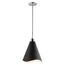 Tango 1 Light Medium Pendant Matte Black w/ Polished Nickel
