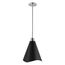 Tango 1 Light Medium Pendant Matte Black w/ Polished Nickel