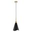 Tango 1 Light Large Pendant Matte Black w/ Burnished Brass