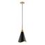 Tango 1 Light Large Pendant Matte Black w/ Burnished Brass