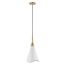 Tango 1 Light Large Pendant Matte White w/ Burnished Brass