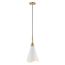 Tango 1 Light Large Pendant Matte White w/ Burnished Brass