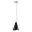 Tango 1 Light Large Pendant Matte Black w/ Polished Nickel