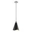 Tango 1 Light Large Pendant Matte Black w/ Polished Nickel