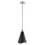 Tango 1 Light Large Pendant Matte Black w/ Polished Nickel
