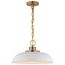 Colony 1 Light Small Pendant Matte White w/ Burnished Brass