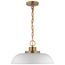 Colony 1 Light Small Pendant Matte White w/ Burnished Brass