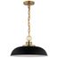 Colony 1 Light Small Pendant Matte Black w/ Burnished Brass