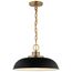 Colony 1 Light Small Pendant Matte Black w/ Burnished Brass