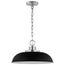 Colony 1 Light Small Pendant Matte Black w/ Polished Nickel