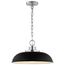 Colony 1 Light Small Pendant Matte Black w/ Polished Nickel
