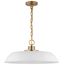 Colony 1 Light Medium Pendant Matte White w/ Burnished Brass