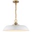 Colony 1 Light Medium Pendant Matte White w/ Burnished Brass