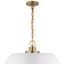 Colony 1 Light Medium Pendant Matte White w/ Burnished Brass