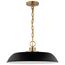 Colony 1 Light Medium Pendant Matte Black w/ Burnished Brass