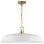 Colony 1 Light Large Pendant Matte White w/ Burnished Brass
