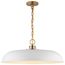 Colony 1 Light Large Pendant Matte White w/ Burnished Brass