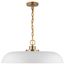 Colony 1 Light Large Pendant Matte White w/ Burnished Brass