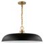 Colony 1 Light Large Pendant Matte Black w/ Burnished Brass