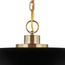 Colony 1 Light Large Pendant Matte Black w/ Burnished Brass