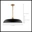 Colony 1 Light Large Pendant Matte Black w/ Burnished Brass