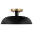 Colony 1 Light Small Semi-Flush Mount Fixture Matte Black w/ Burnished Brass