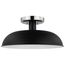 Colony 1 Light Small Semi-Flush Mount Fixture Matte Black w/ Polished Nickel