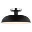 Colony 1 Light Small Semi-Flush Mount Fixture Matte Black w/ Polished Nickel