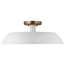 Colony 1 Light Medium Semi-Flush Mount Fixture Matte White w/ Burnished Brass