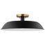 Colony 1 Light Medium Semi-Flush Mount Fixture Matte Black w/ Burnished Brass