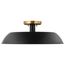 Colony 1 Light Medium Semi-Flush Mount Fixture Matte Black w/ Burnished Brass